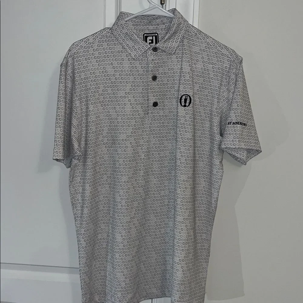 The British Open Footjoy FJ St Andrews Old Course Scotland Golf polo Shirt AOP M
